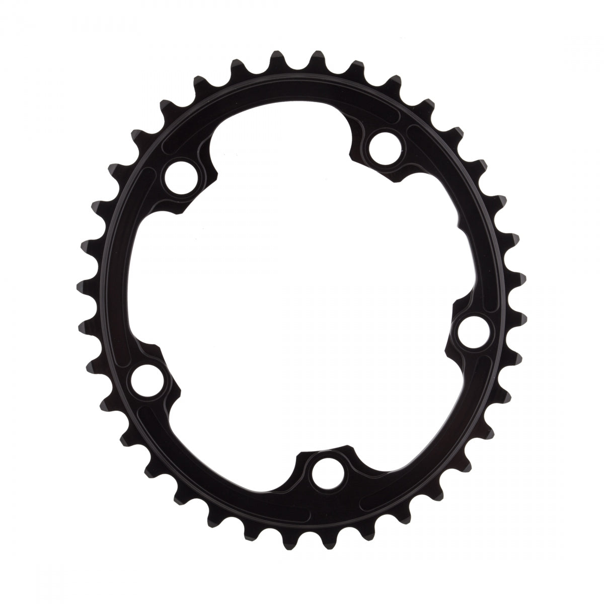 AbsoluteBLACK Oval 110/130 BCD 2X Chainring, 110mm 5-Bolt, 36T, Black