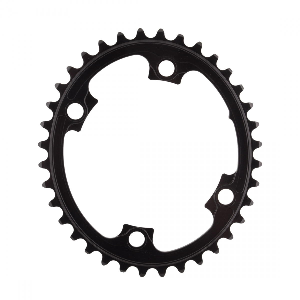 AbsoluteBLACK Oval 110/130 BCD 2X Chainring, 110mm 4-Bolt, 36T, Black