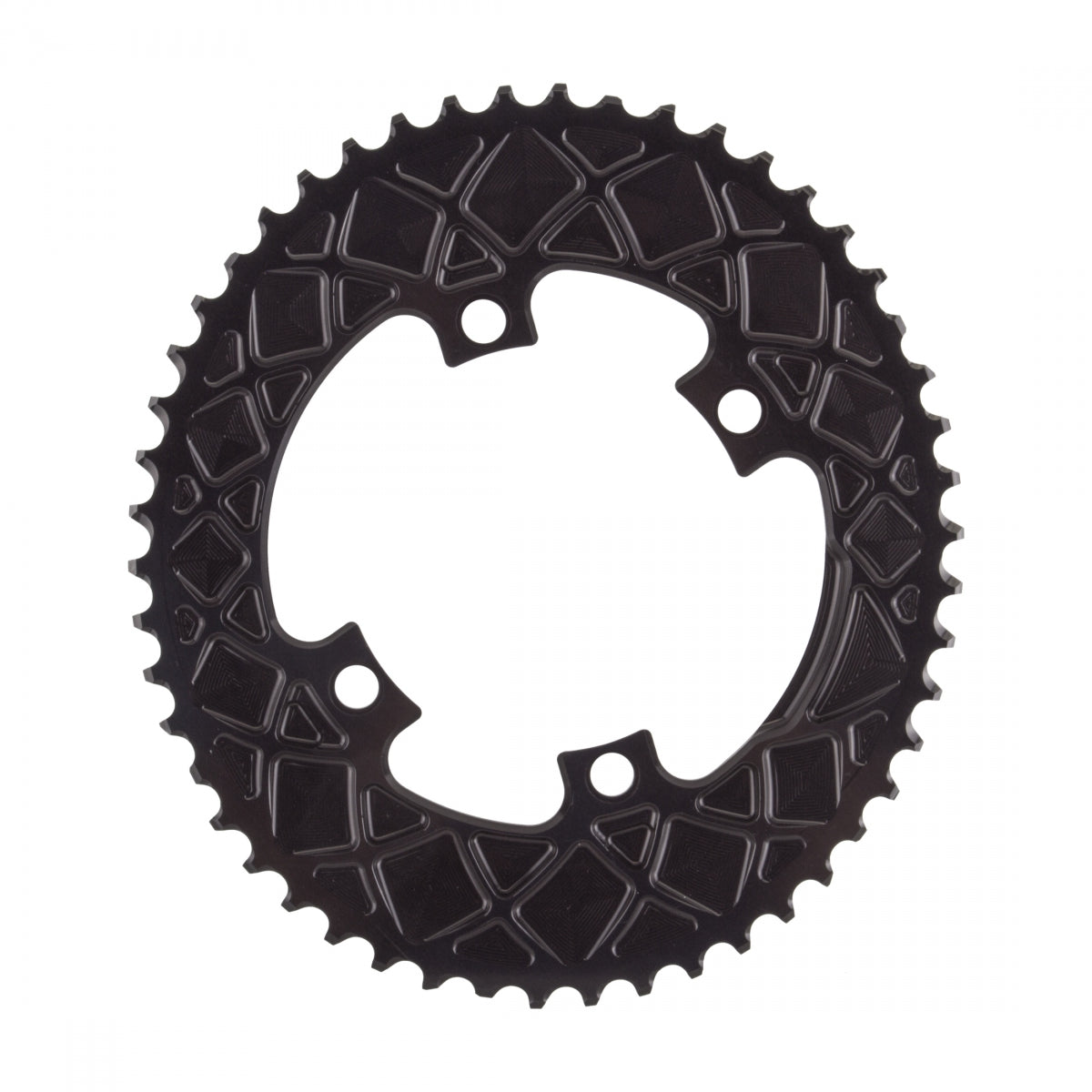 AbsoluteBLACK Oval 110/130 BCD 2X Chainring, 110mm 4-Bolt, 50T, Black