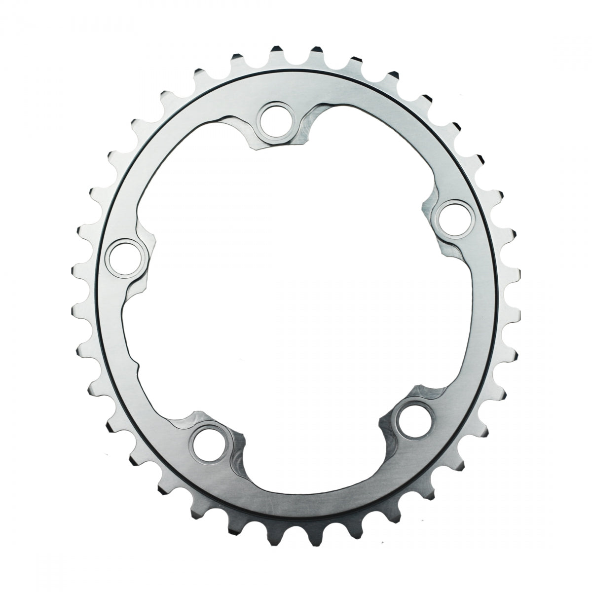 AbsoluteBLACK Training Oval 110 BCD 2X Chainring, 110mm 5-Bolt, 36T, Grey