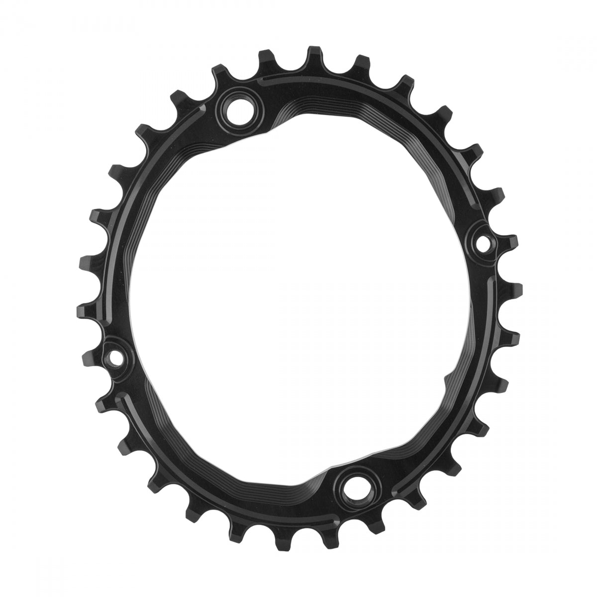 AbsoluteBLACK Oval 104 BCD N/W Chainring, 104mm 4-Bolt, 30T, Black