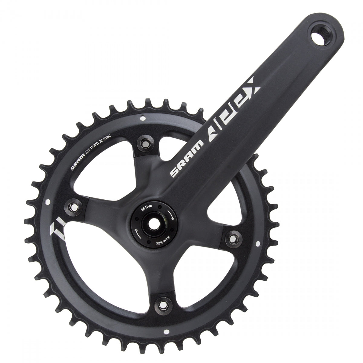 SRAM Apex X-SYNC Crankset without Cups, BB30, 170mm x 42T, Black