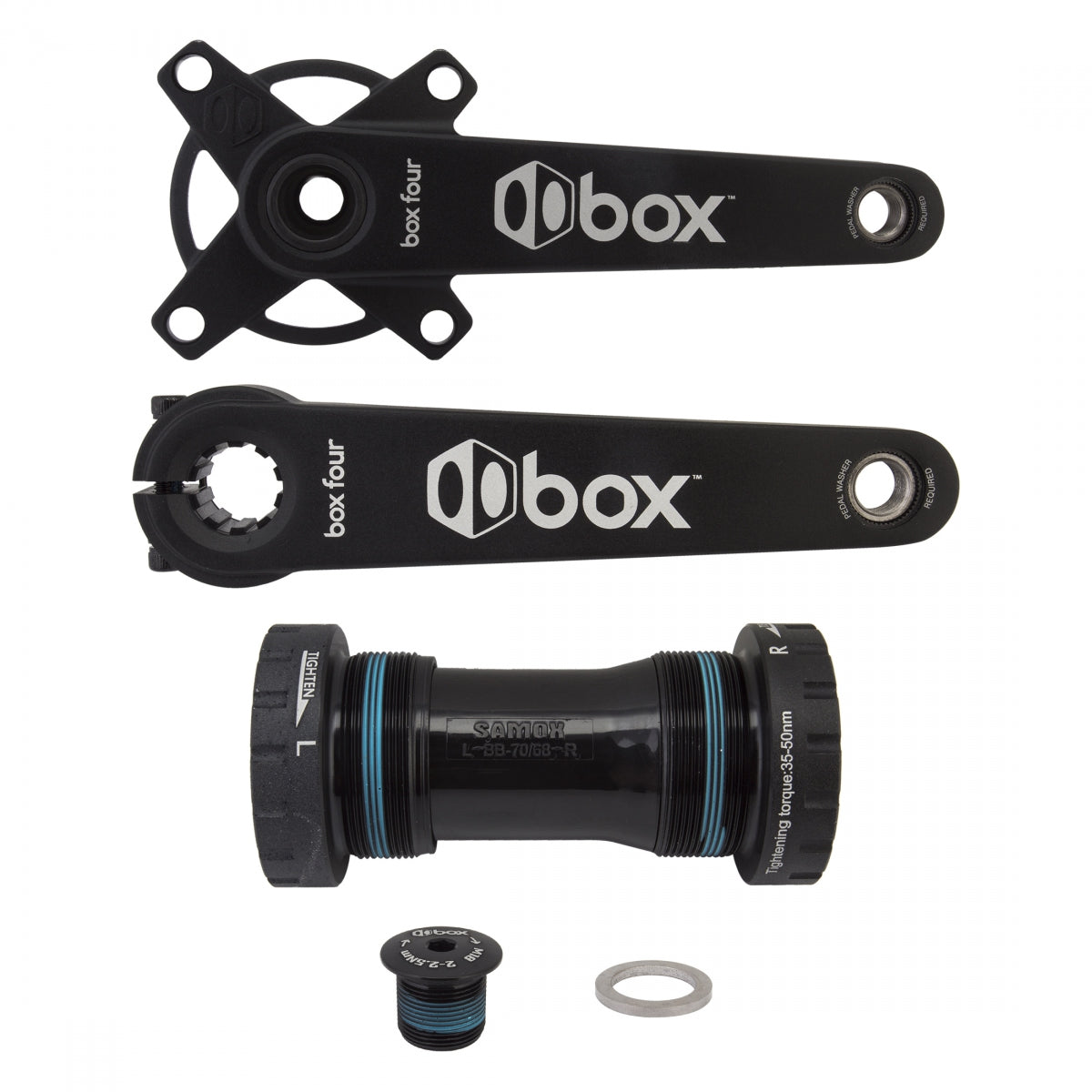BOX Four 165mm 1-Speed 24 mm Spindle Crankset Black