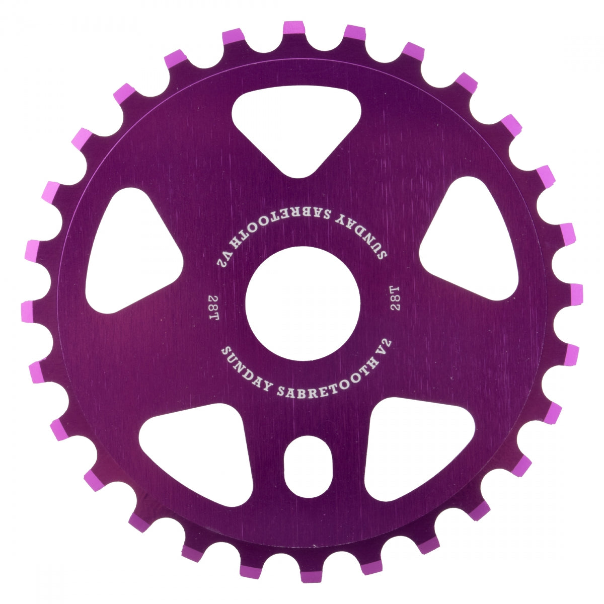 Chainring 1Pc Sunday 28T Sabretooth V2 Ano-Pu