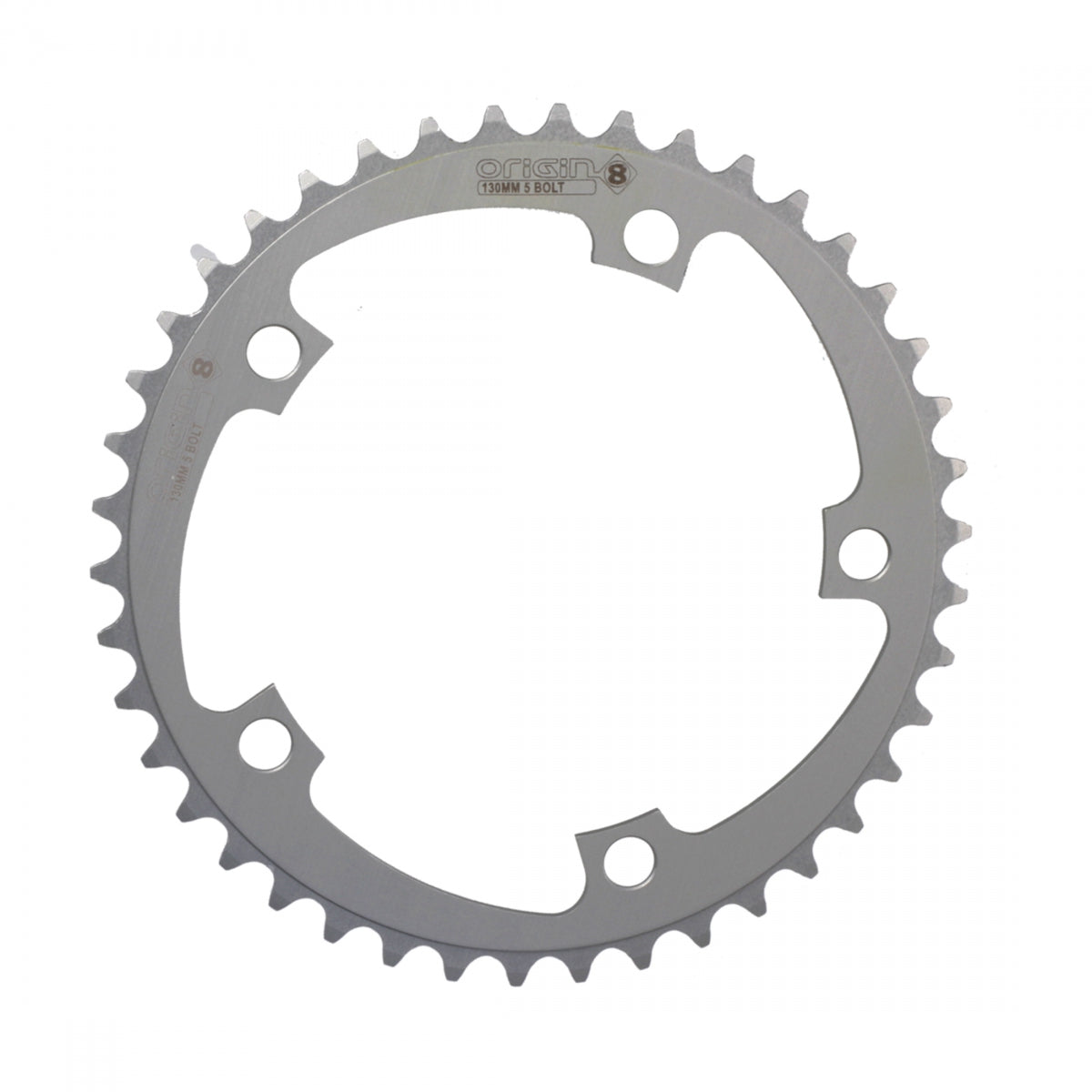Origin8 Alloy Blade Chainring, 130mm, 5-Bolt, 38T, Silver