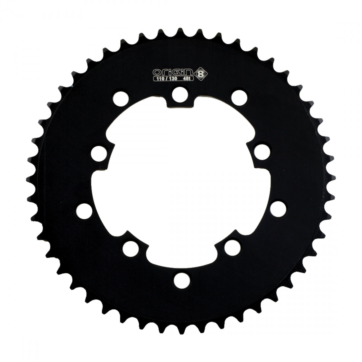Origin8Â Single Speed Chainring, 10H, 48T, 110mm/130mm Mount, 1/2" x 3/32", Black