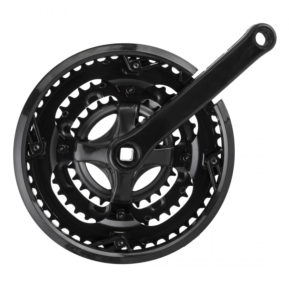 SUNLITE Triple with Cog 170mm 28-38-48T 7/8-Speed Square Taper Crankset Black