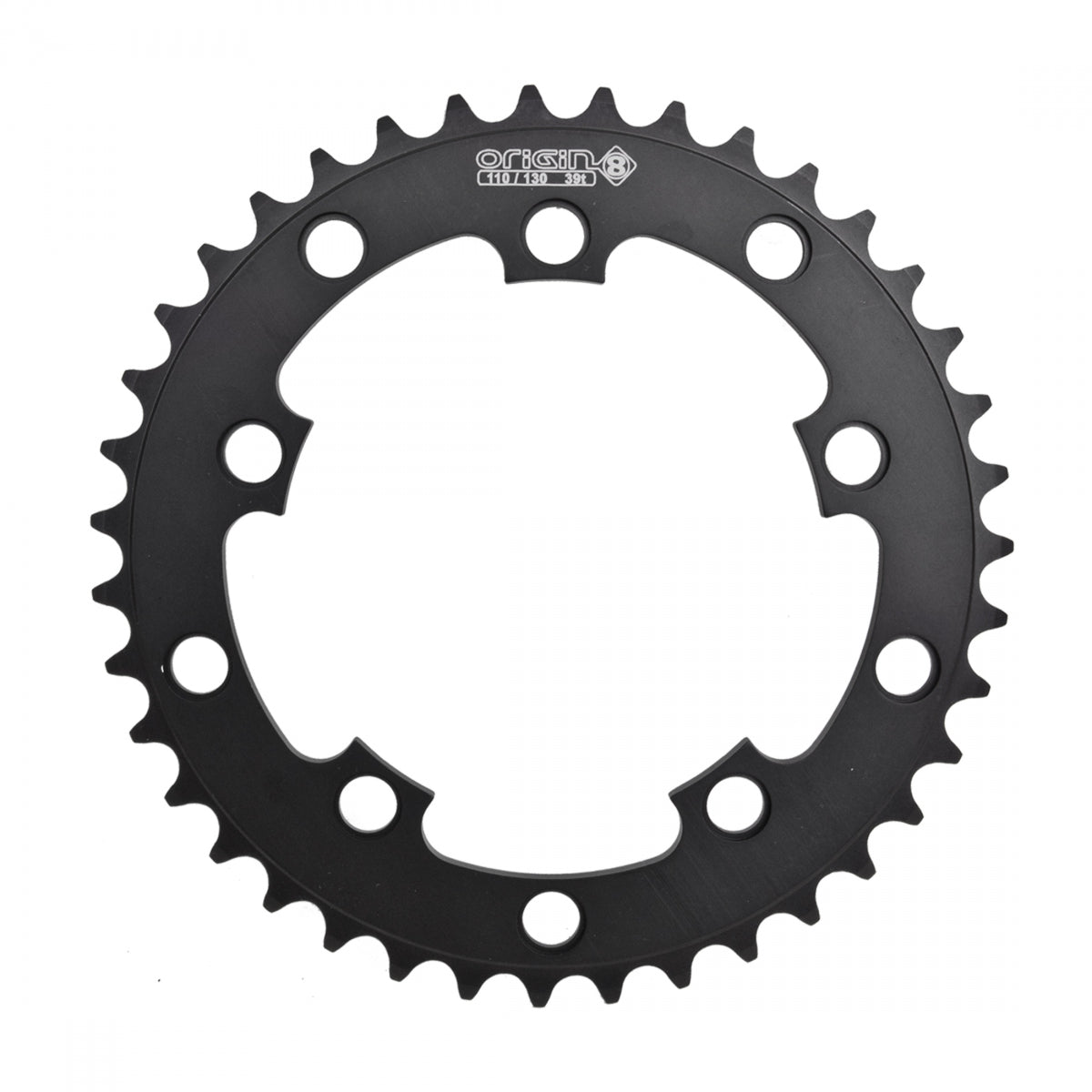 Origin8Â Single Speed Chainring, 10H, 39T, 110mm/130mm Mount, 1/2" x 3/32", Black