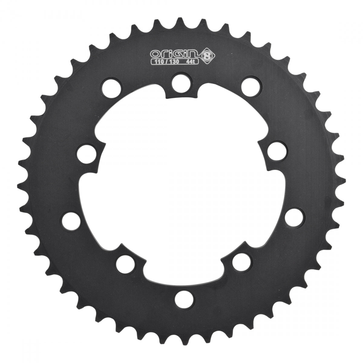 Origin8Â Single Speed Chainring, 10H, 44T, 110mm/130mm Mount, 1/2" x 3/32", Black