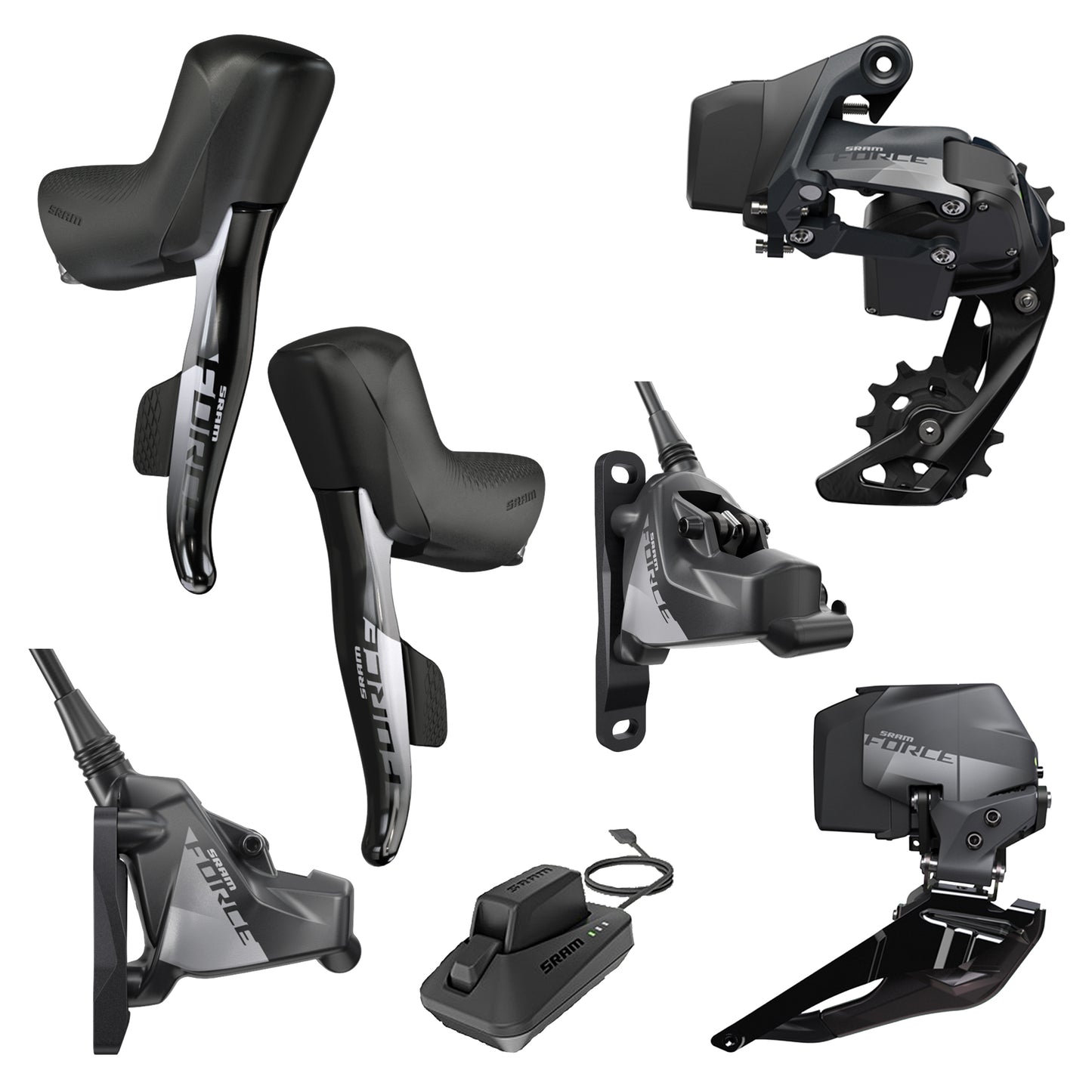 SRAM Force eTap AXS Electronic Road Groupset 2 x 12 Speed Front & Rear Derailleur 33t Flat Mount 6 bolt Disc Brake