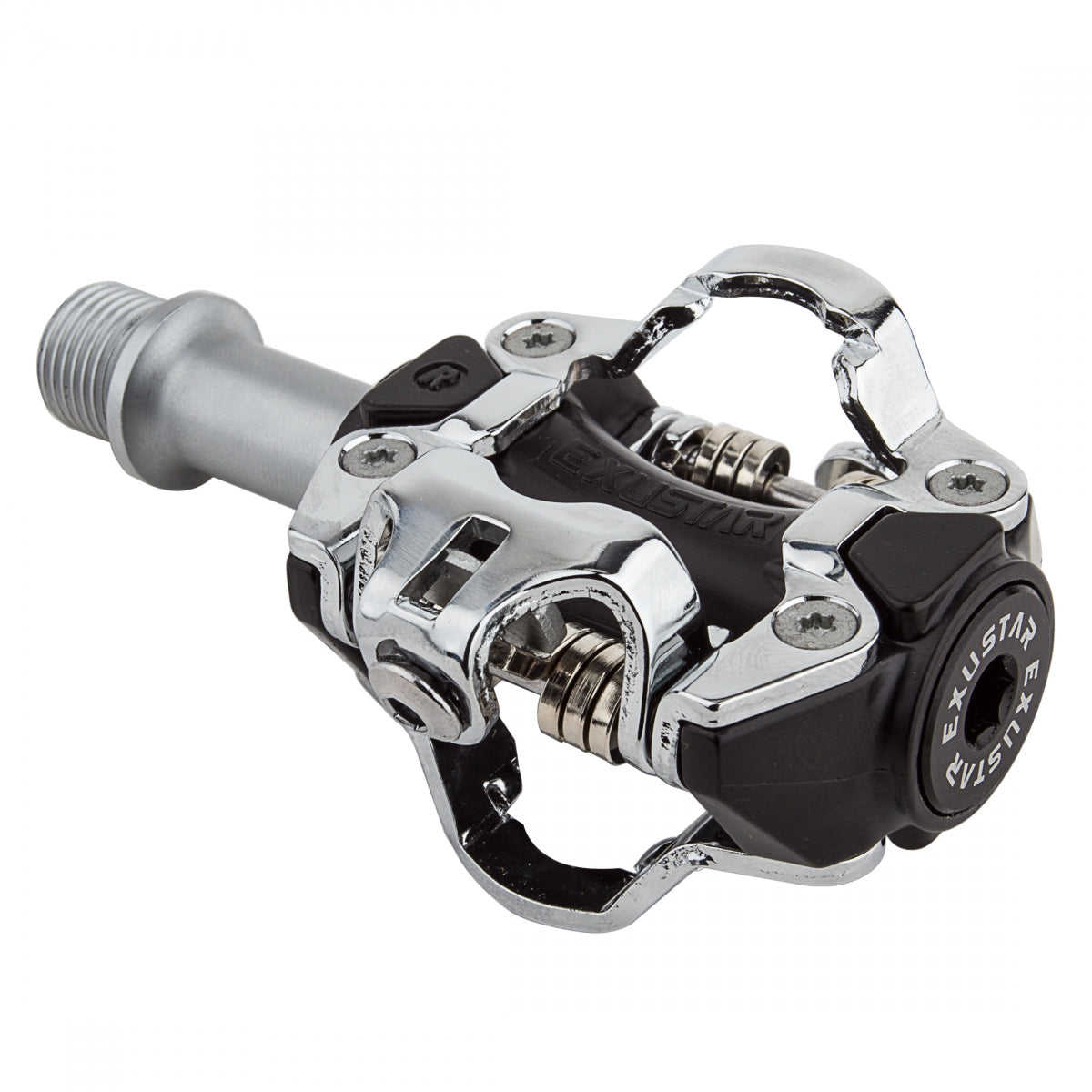 Exustar Dbl Pm211 Aly Black Spd Clipless Pedals 9/16" Silver