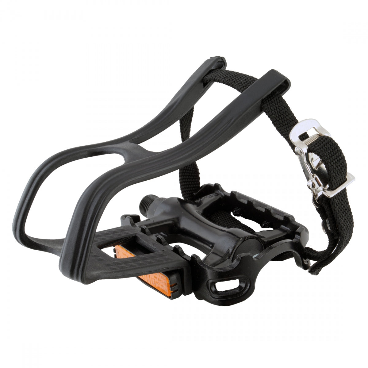 pedale mit riemen Pure Fix 9/16 Black Pedals w/CLIPS & NYLON-STRAPS (Regular)