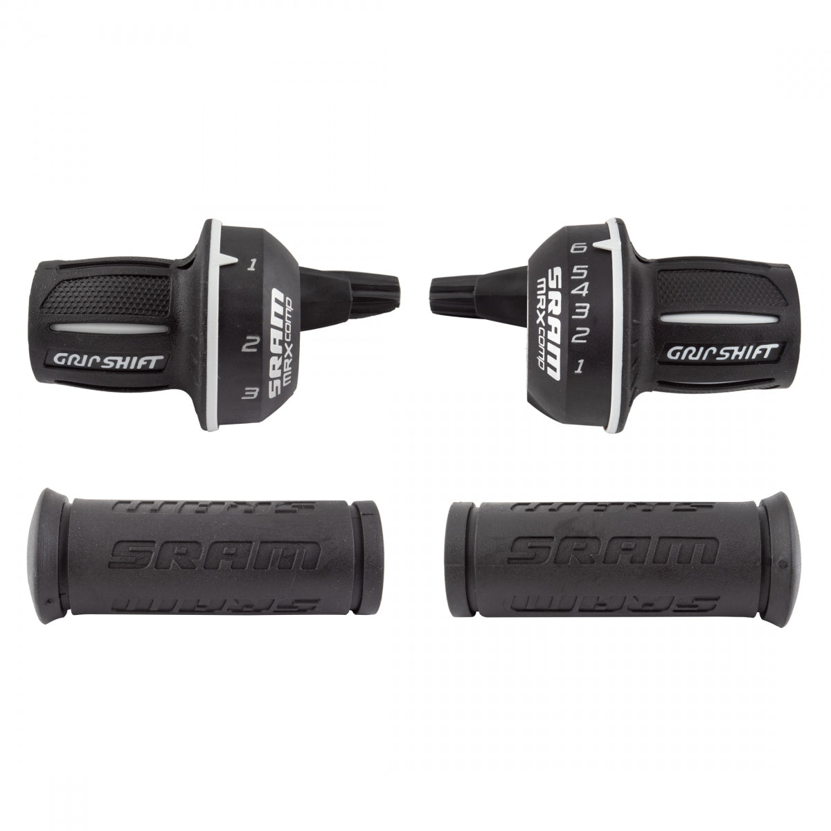 SRAM MRX-Comp Twist Shifter Set, 3x6-Speed, Microfriction Front