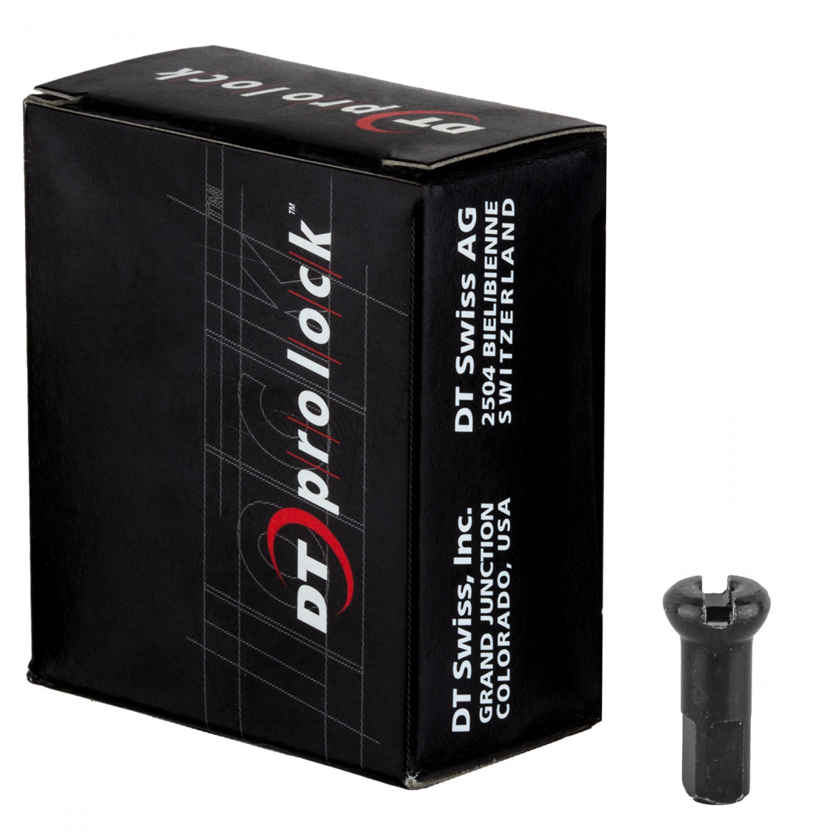 Spoke Nipple Dt Brass 2.0X12Mm Prolock/Prohead Black Bxof100