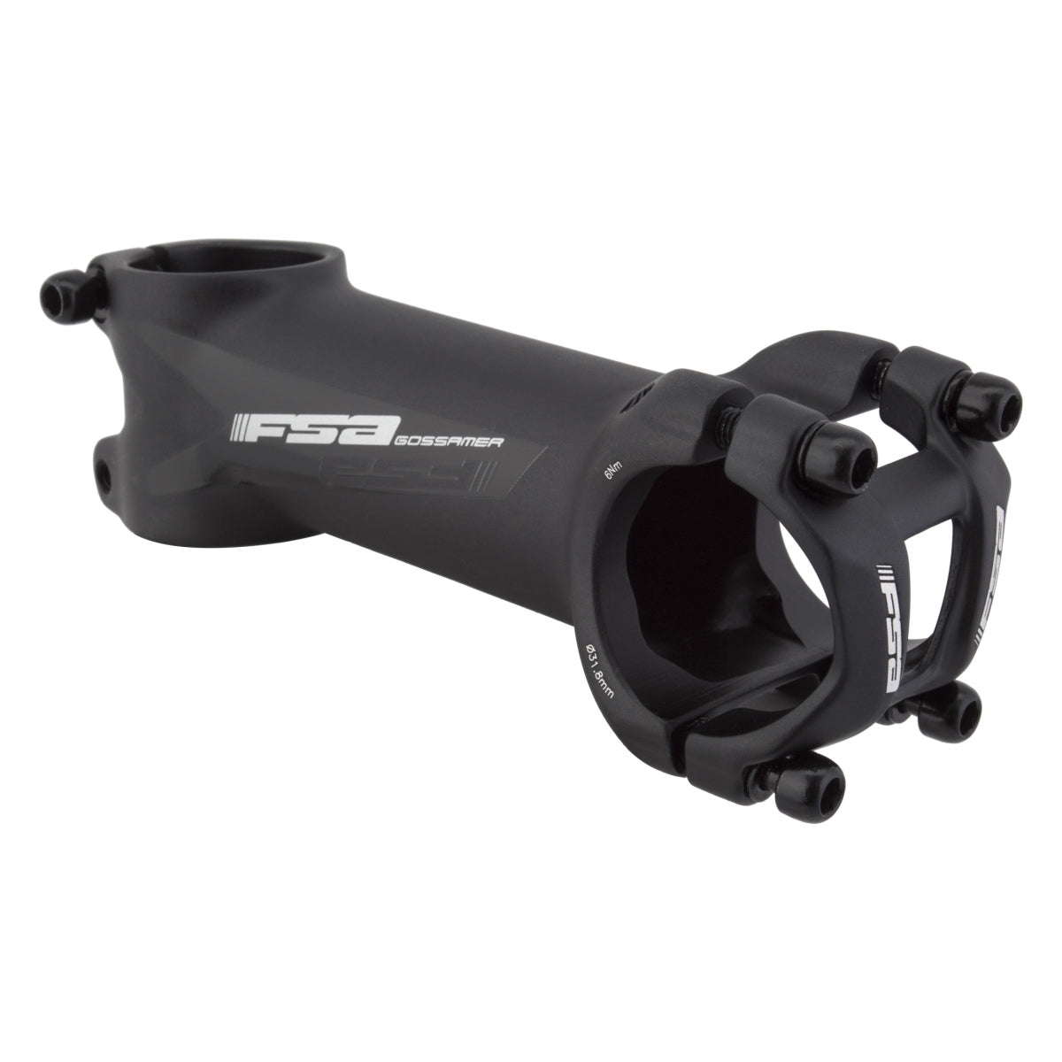 FSA Gossamer 6D 100mm Threadless Stem 31.8mm Clamp 1 1/8 in Steerer Black
