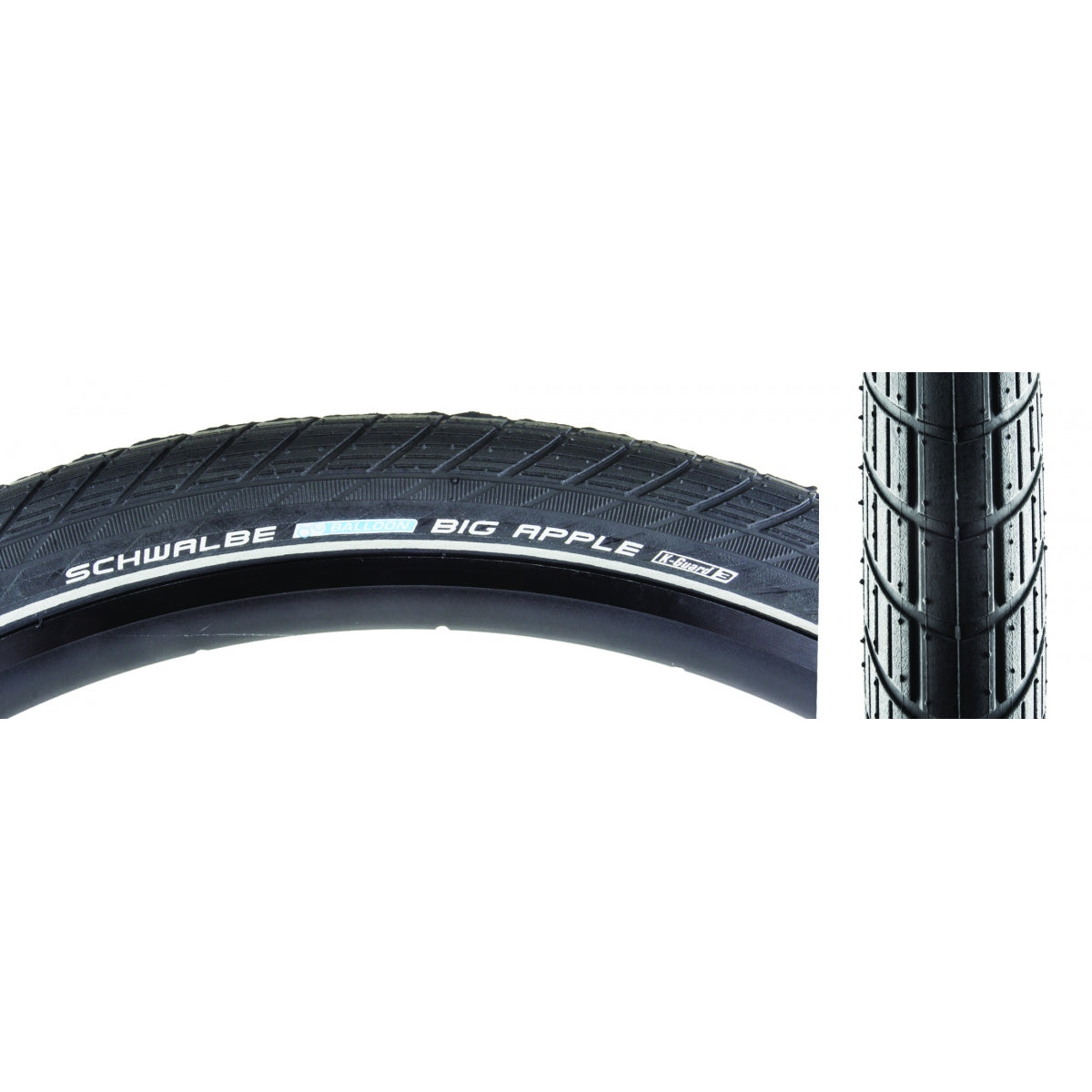 Tire Swb Big Apple 28X2.0 Active Twin K-Guard Black/Bk/Ref Sbc Wire