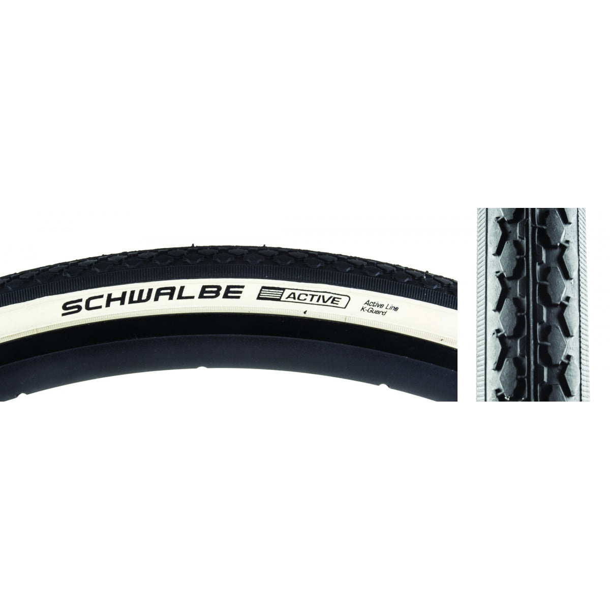 Tire Swb Classic Hs159 27X1-1/4 Active Twin K-Guard Black/Wh Sbc Wire