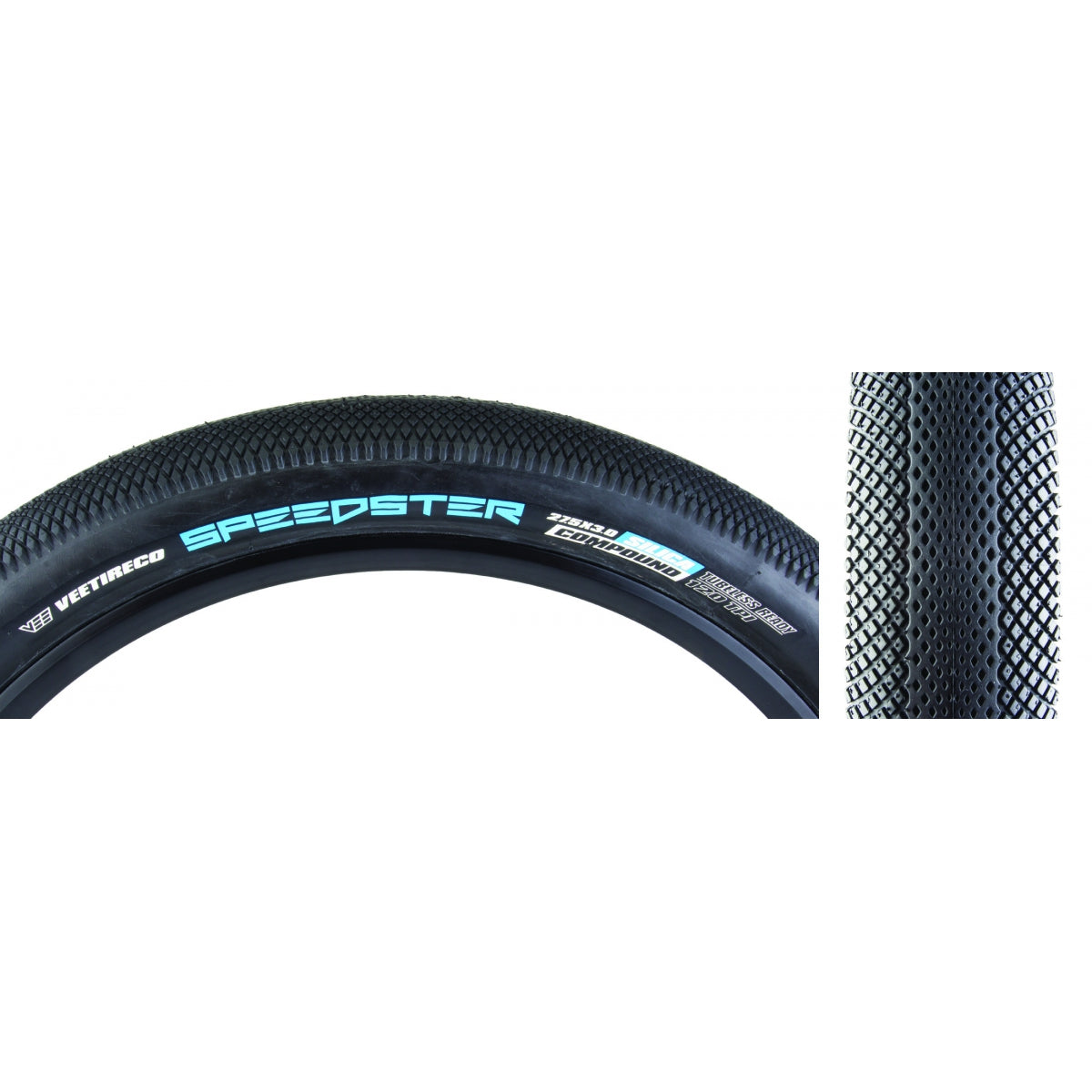 Tire Vee Speedster 27.5X3.0 Black/Bk Fold/120/Sc