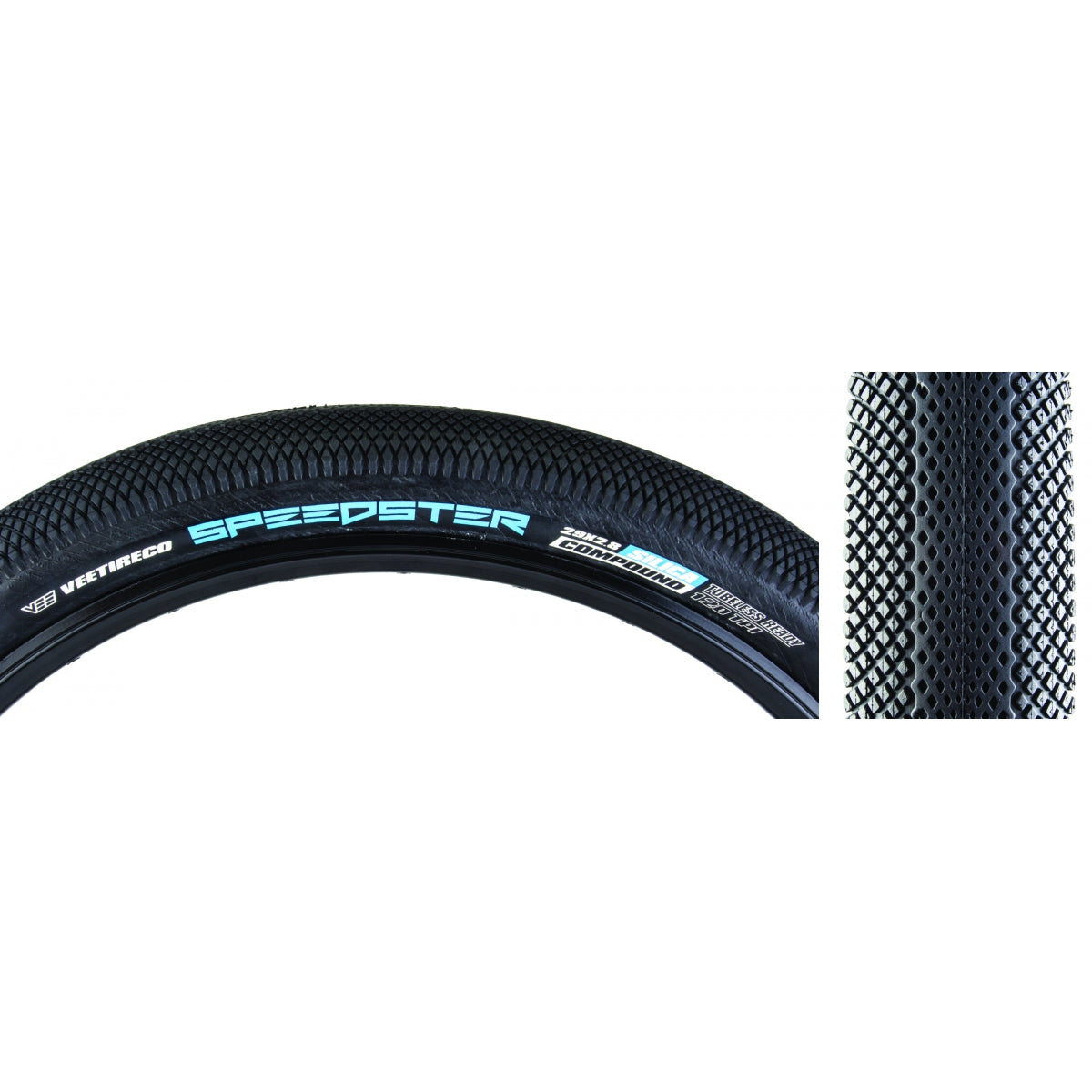 Tire Vee Speedster 29X2.8 Black/Bk Fold/120/Sc