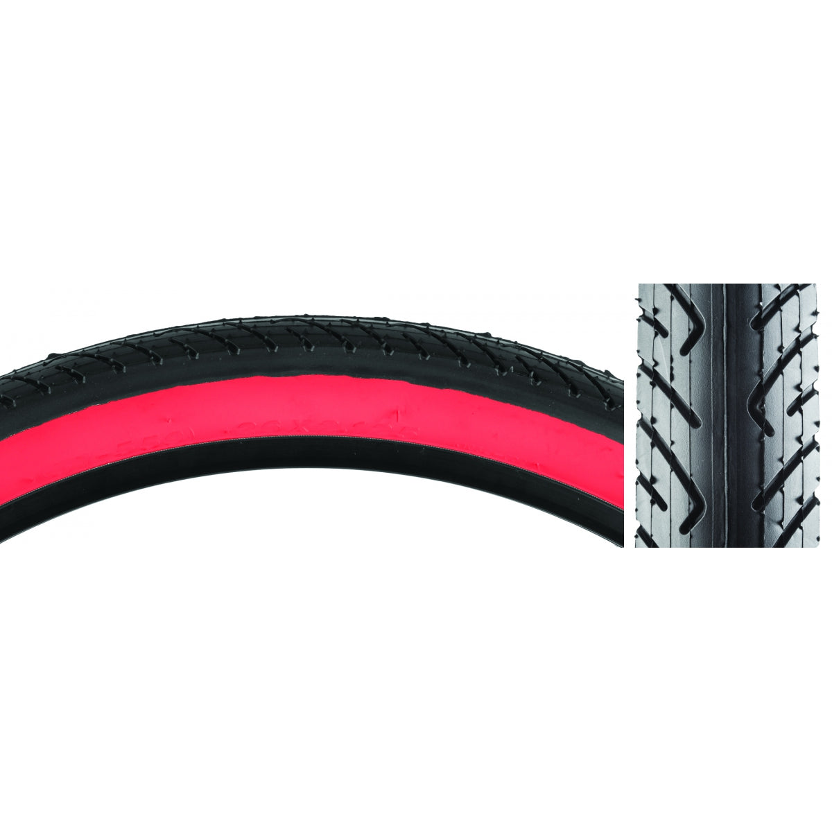Tire Sunlite 26X2.125 Black/Rd Slick K1032 Wire
