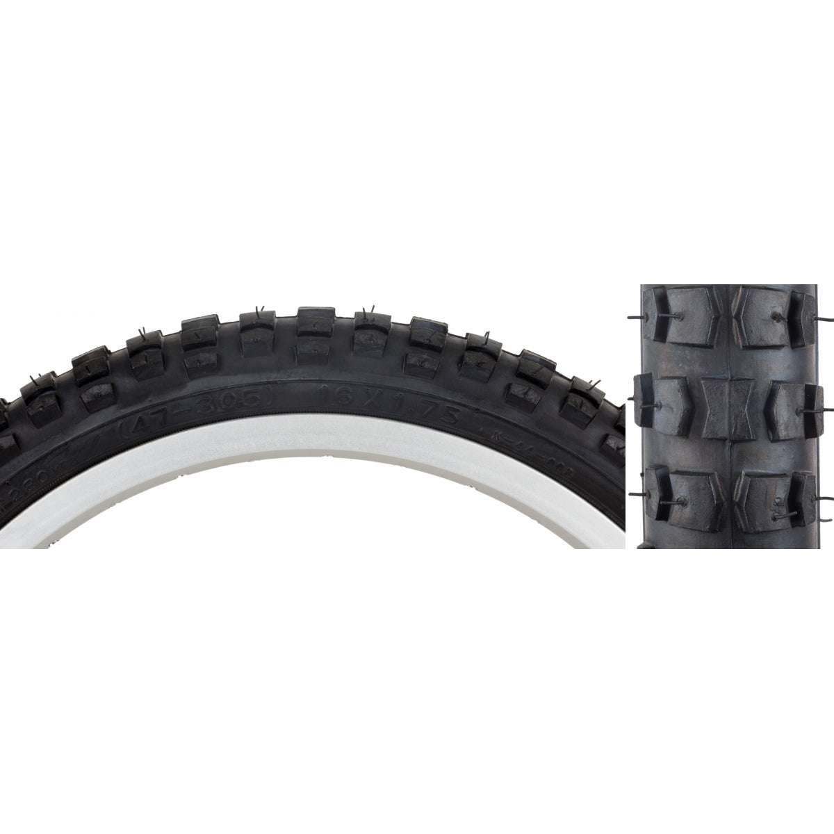 Tire Sunlite 16X1.75 Black/Bk Mx K44 Wire