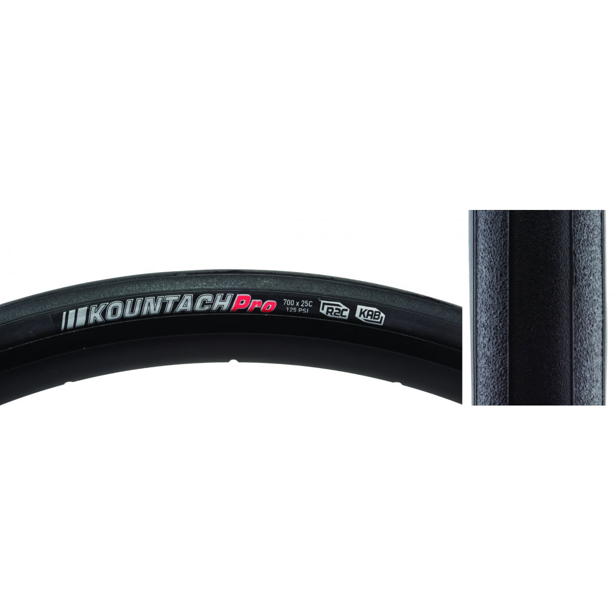 Tire Ken Kountach Pro 700X25 Black/Bk/Ref-Hp R2C/Icb/120 Fold 125Psi