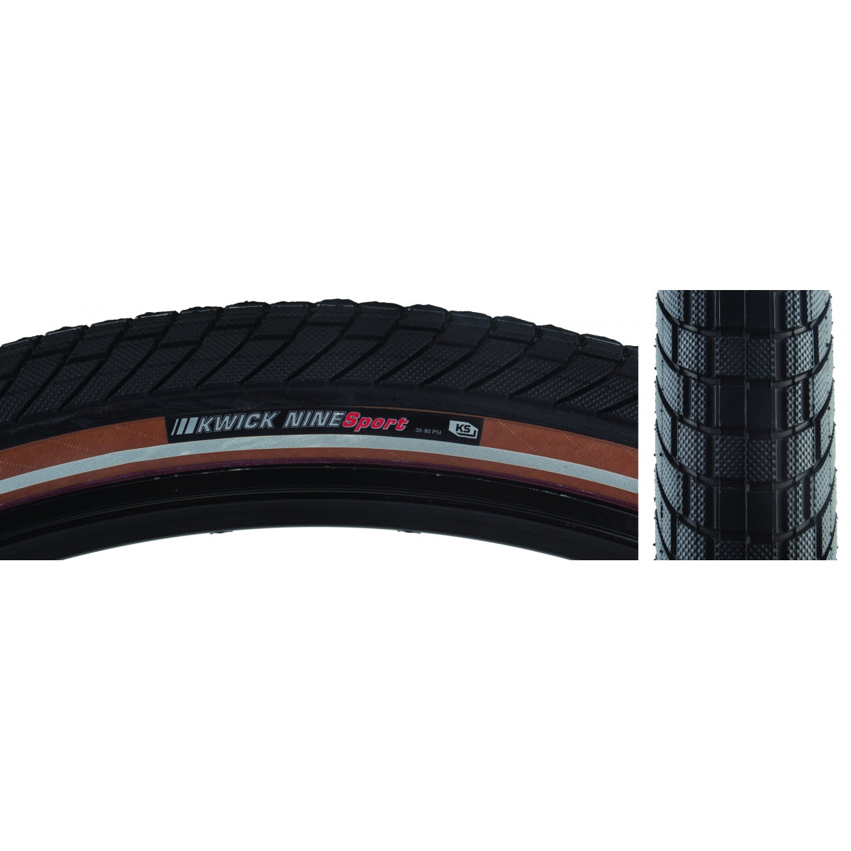 Tire Ken Kwick Nine Sport 29X2.0 Black/Skn/Ref Src/Ks/60 Wire 80Psi E50
