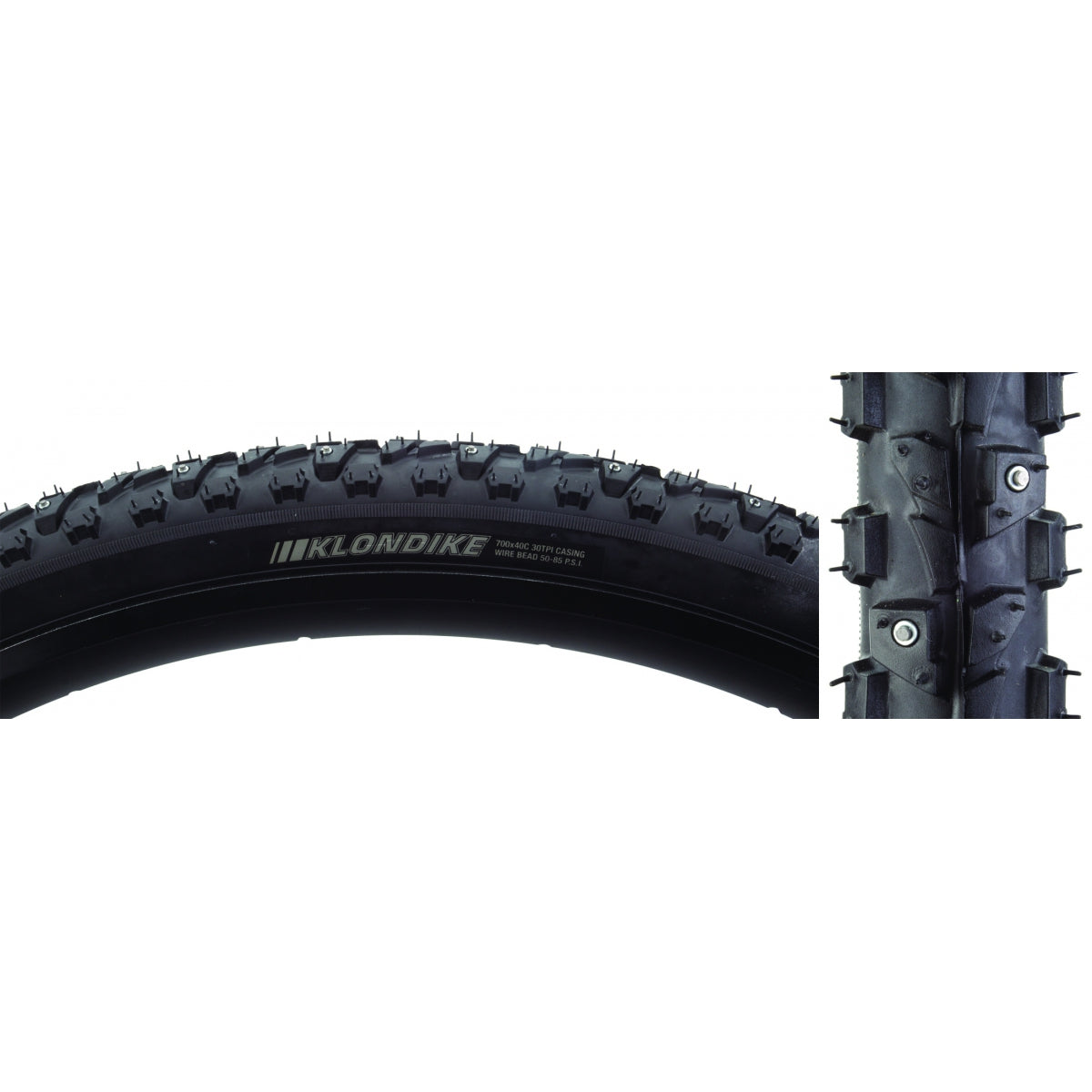 Tire Ken Klondike Skinny Sport 700X35 Black/Bk Src/100-Stud-Snow/30 Wire 85Psi