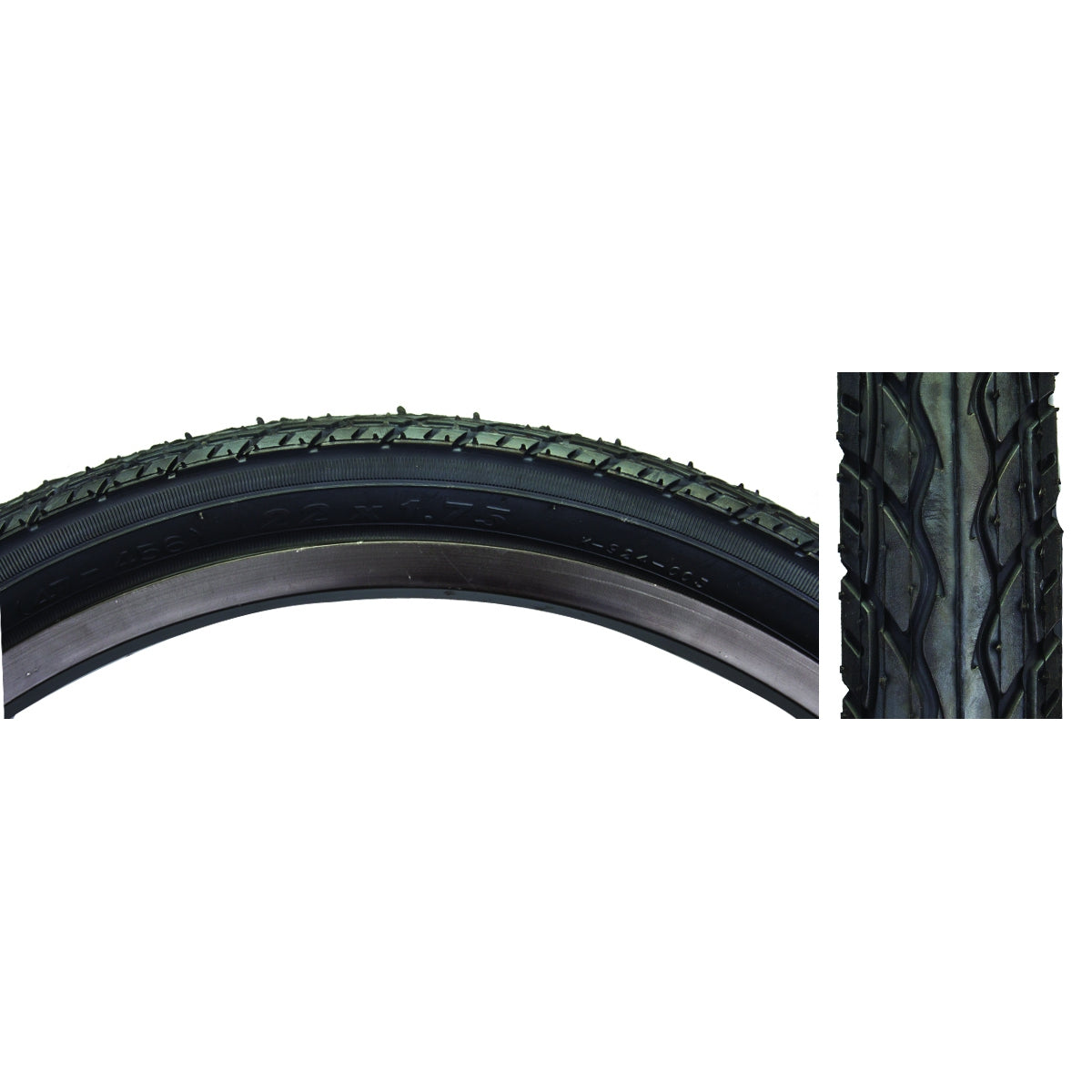 Tire Sunlite 22X1.75 Black/Bk K924 Wire