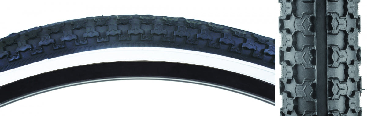 Tire Sunlite 24X2.125 Black/Wh Raisd Ctr K52 Wire