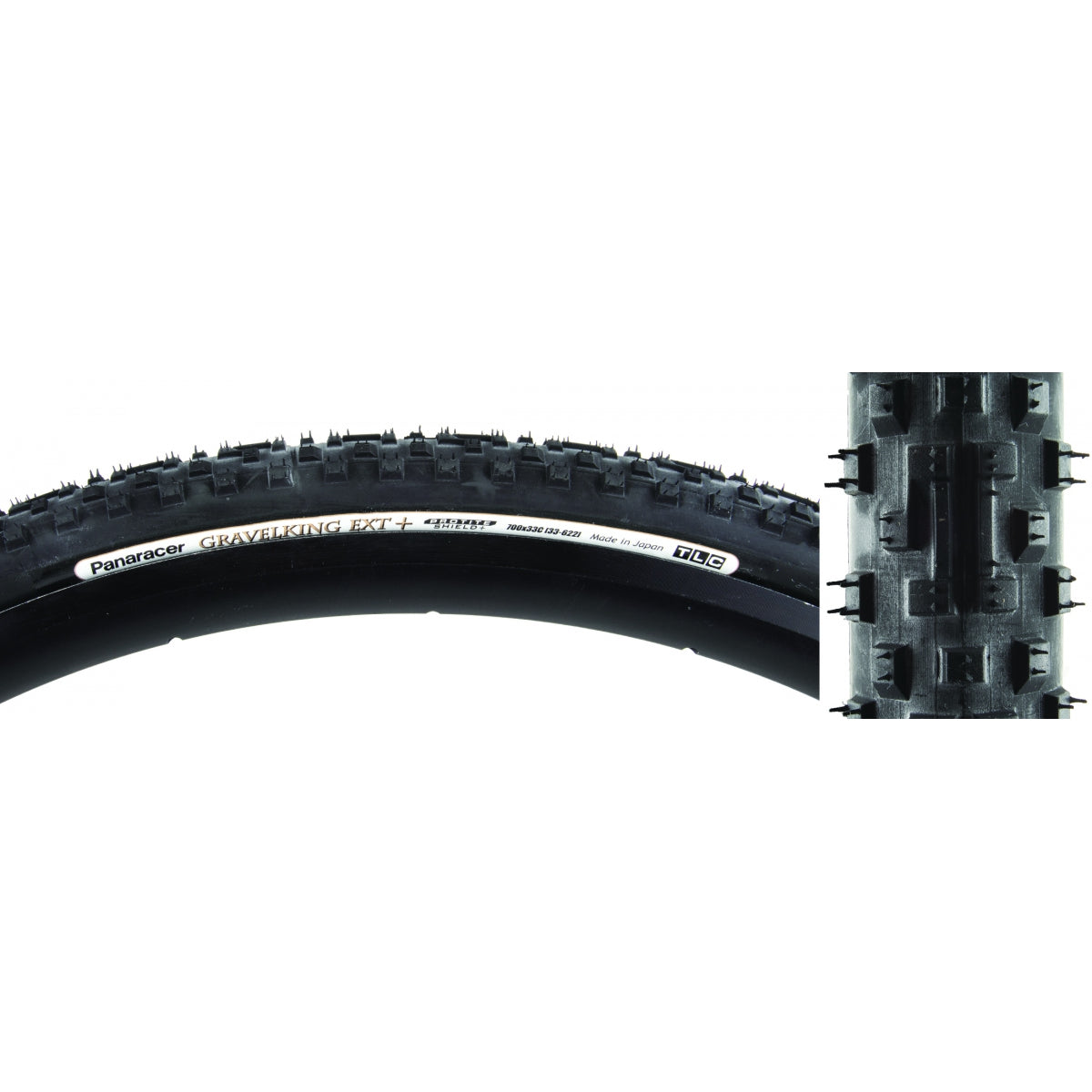 Tire Pan Gravel King Ext+ Knobby 700X33 Fold Tbls Black/Bk