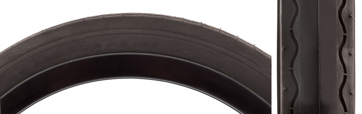 Tire Sunlite 20X2.125 Black/Bk Slick 841 Wire