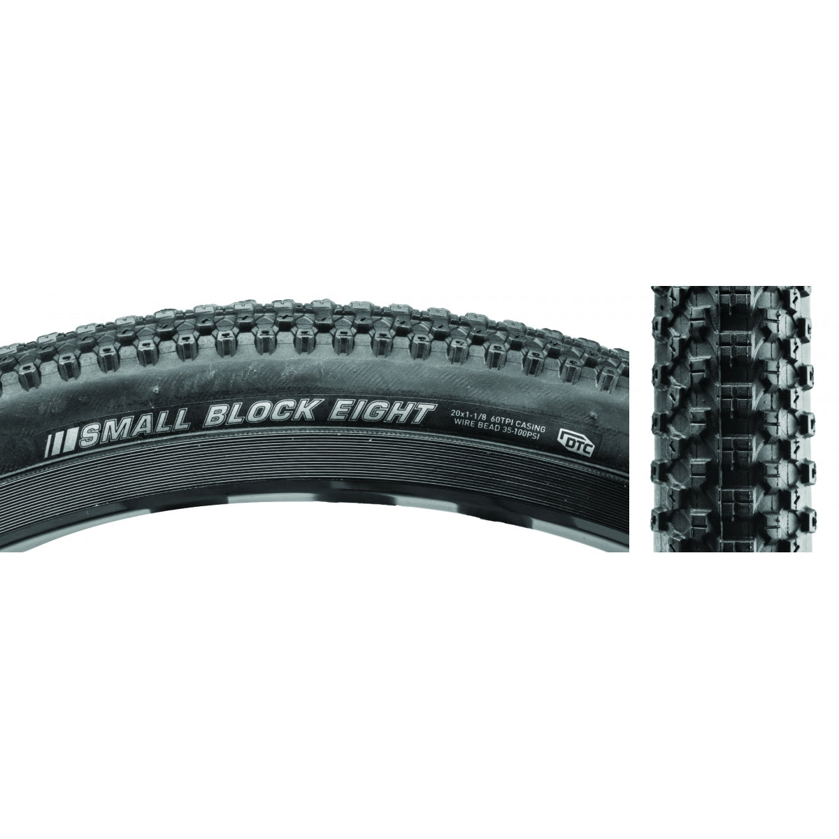 Tire Ken Small Block 8 Sport 20X1-1/8 Black/Bk Dtc/60 Wire 100Psi