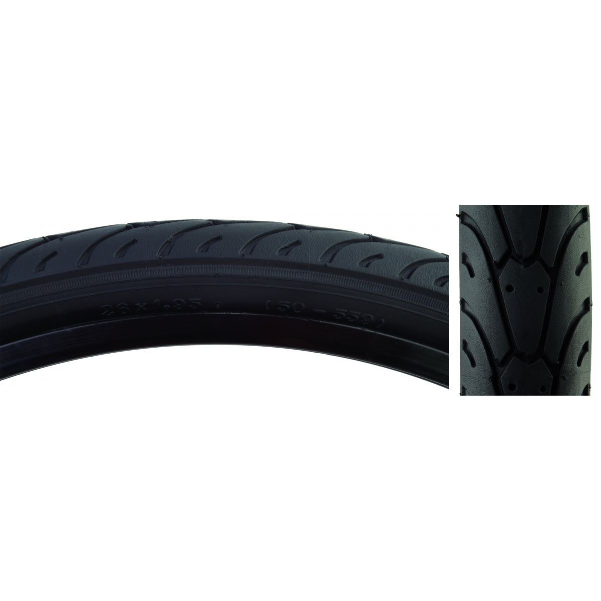 Tire Sunlite 26X1.95 Black/Bk City Slick Ii Fold-Cb/30 85Psi