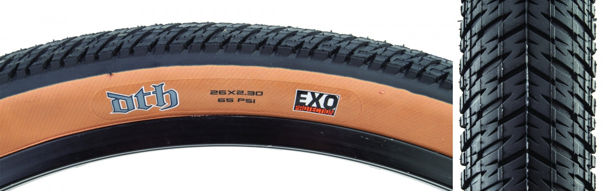 Maxxis DTH Tire - 26 x 2.30, Clincher, Folding, Black/Dark Tan, EXO