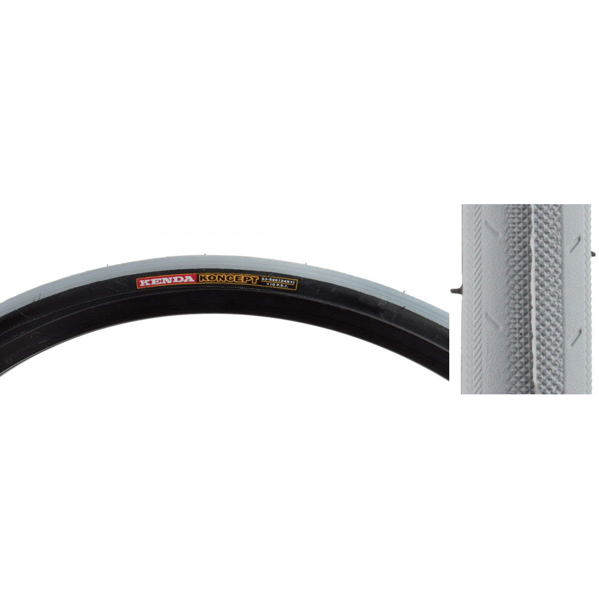 Kenda Koncept Tire 24 x 1 Gray/Black Wire Bead
