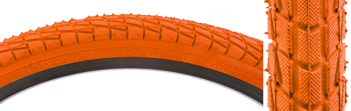 Sunlite BMX Tire 20X1.95 Orange/Orange, Kontact style K841, Wire Bead