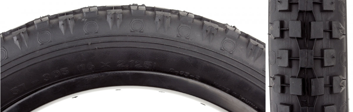 Tire Sunlite 16X2.125 Cst93 Black/Blk Knobby Wire