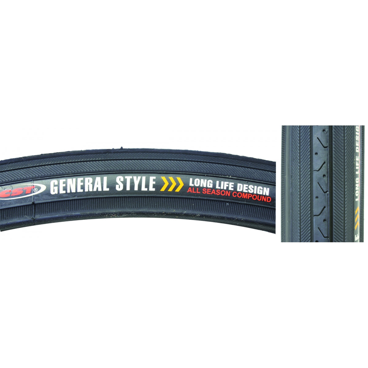 Tire Sunlite 27X1-1/4 Cst638 Black/Blk Rd Wire