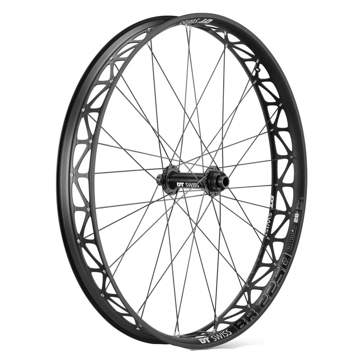 DT Swiss 26" x 4.0" BR2250 Big Ride Fat Bike Front Wheel, 559x76, Center-Lock Disc, 150x15mm Thru-Axle, Black