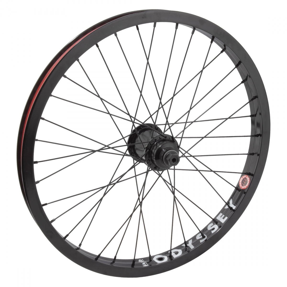 Odyssey Freecoaster Rear Wheel, Hazard Lite Black Rim, 36H, Clutch v2 Black Hub, 1sp Gears w9T Driver, B/O 14mm LHD Axle