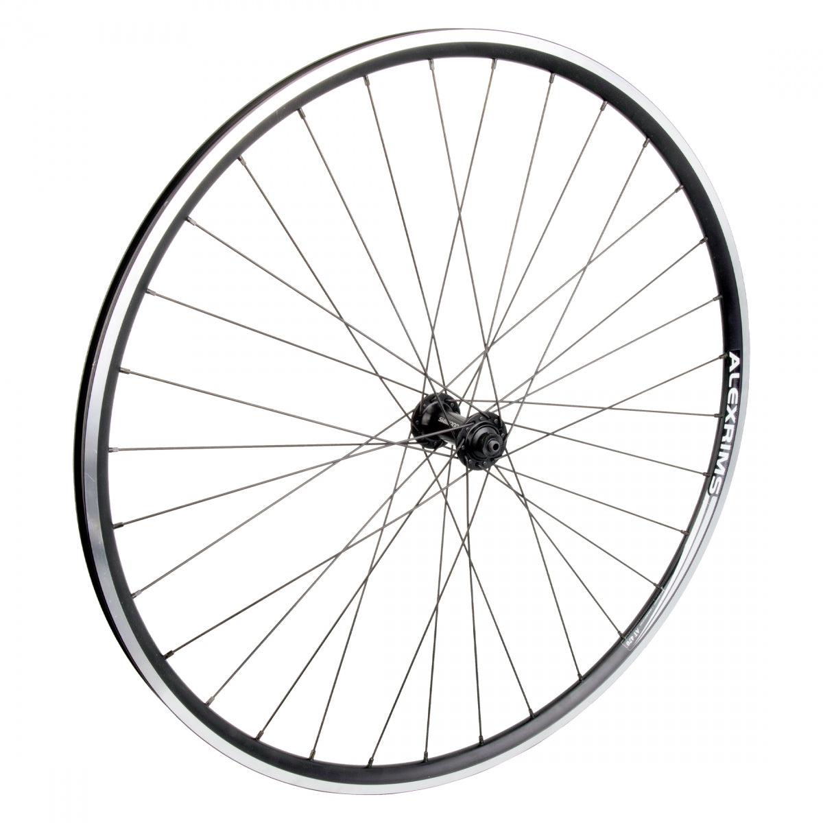 WheelMaster 700C Alex AT470 Alloy Road Front Bicycle Wheel, Black Double Wall Machined Sidewall Rim, 32 Spoke, QR