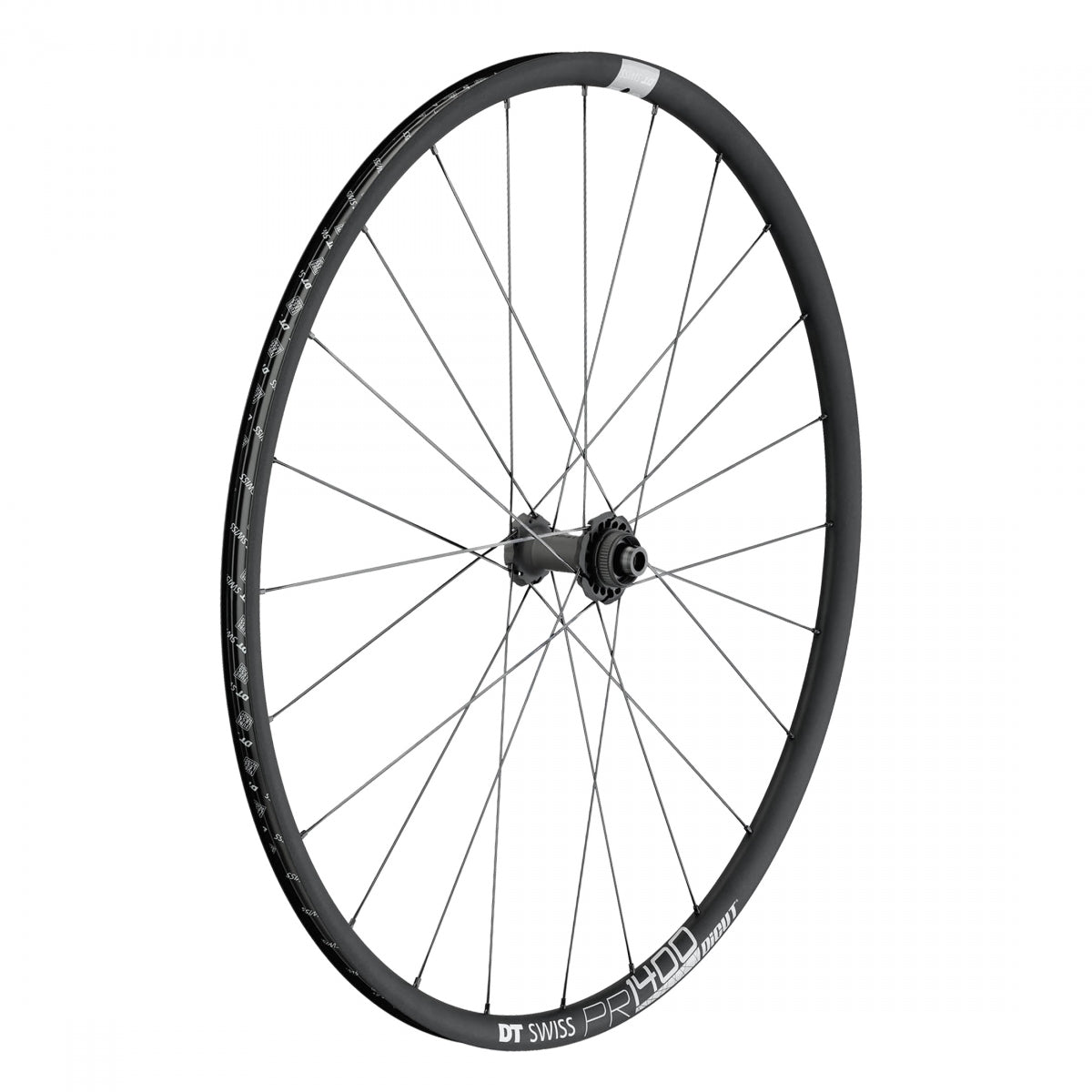 Wheel Front Dt Swiss 700 622X18 Pr1400 Dicut 21 100X12Mm Thru Axle Centerlock Tubeless (K)