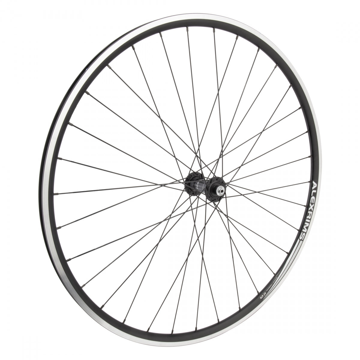 700C Alex AT470 Alloy Road Front Bicycle Wheel, Black Double Wall Machined Sidewall Rim, 32 Spoke, QR, 622x17