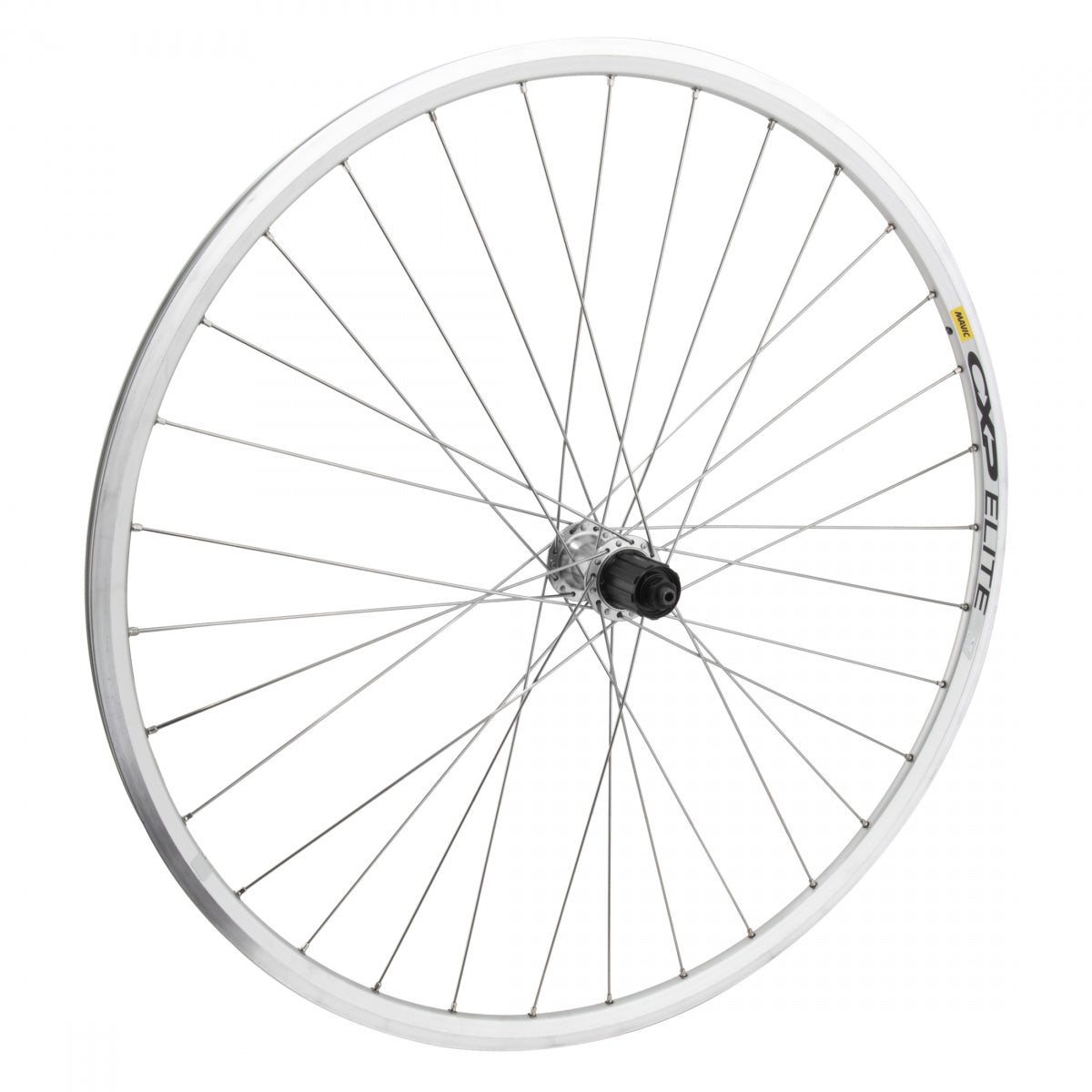 WheelMaster 700C Mavic Cxp Elite Alloy Road Rear Bicycle Wheel, Silver Double Wall Machined Sidewall Rim, 32 Spoke, QR