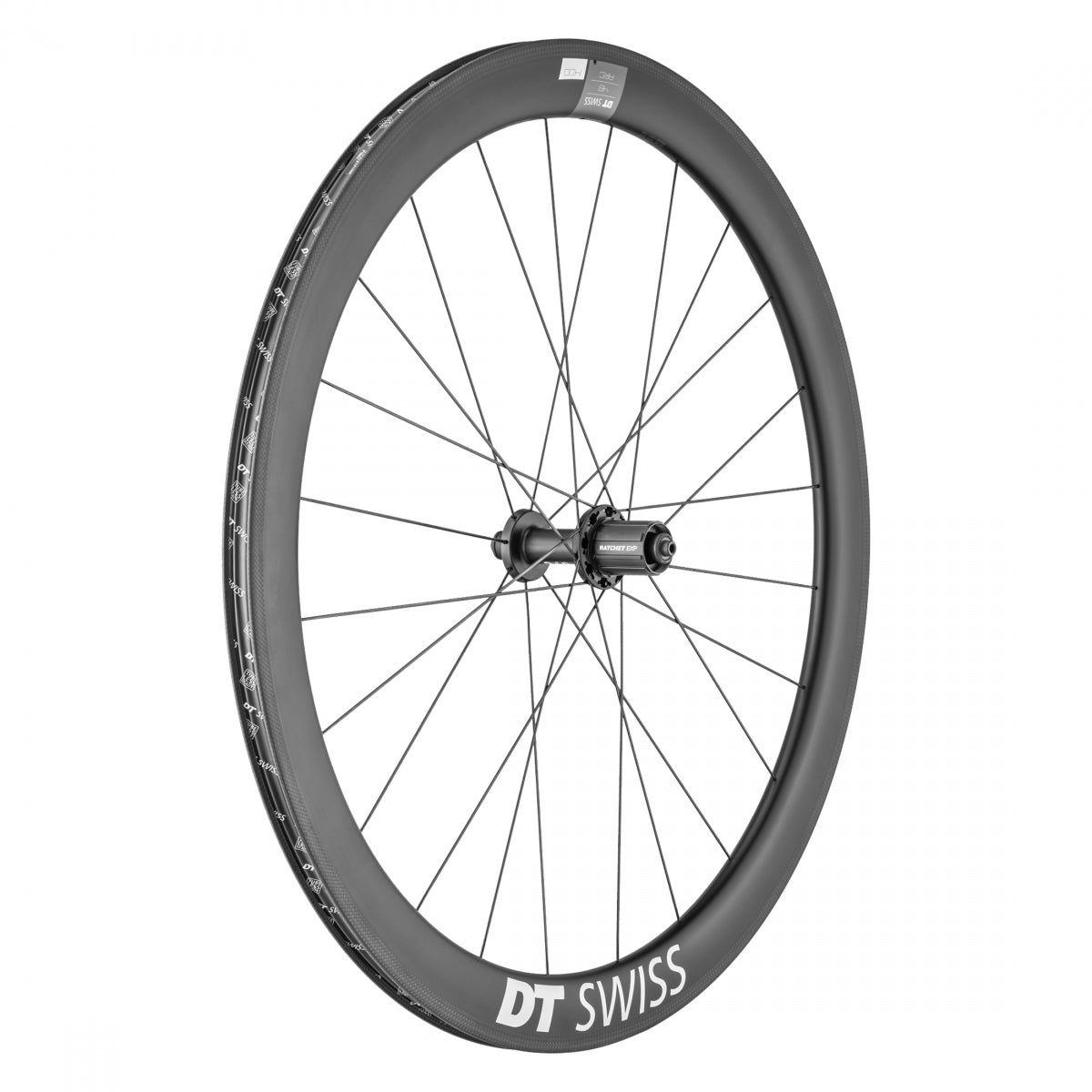 DT Swiss 700C Arc 1400 Arc 1400 Dicut 48 Rear Bicycle Wheel, Black Double Wall Rim, 24 Spoke, QR