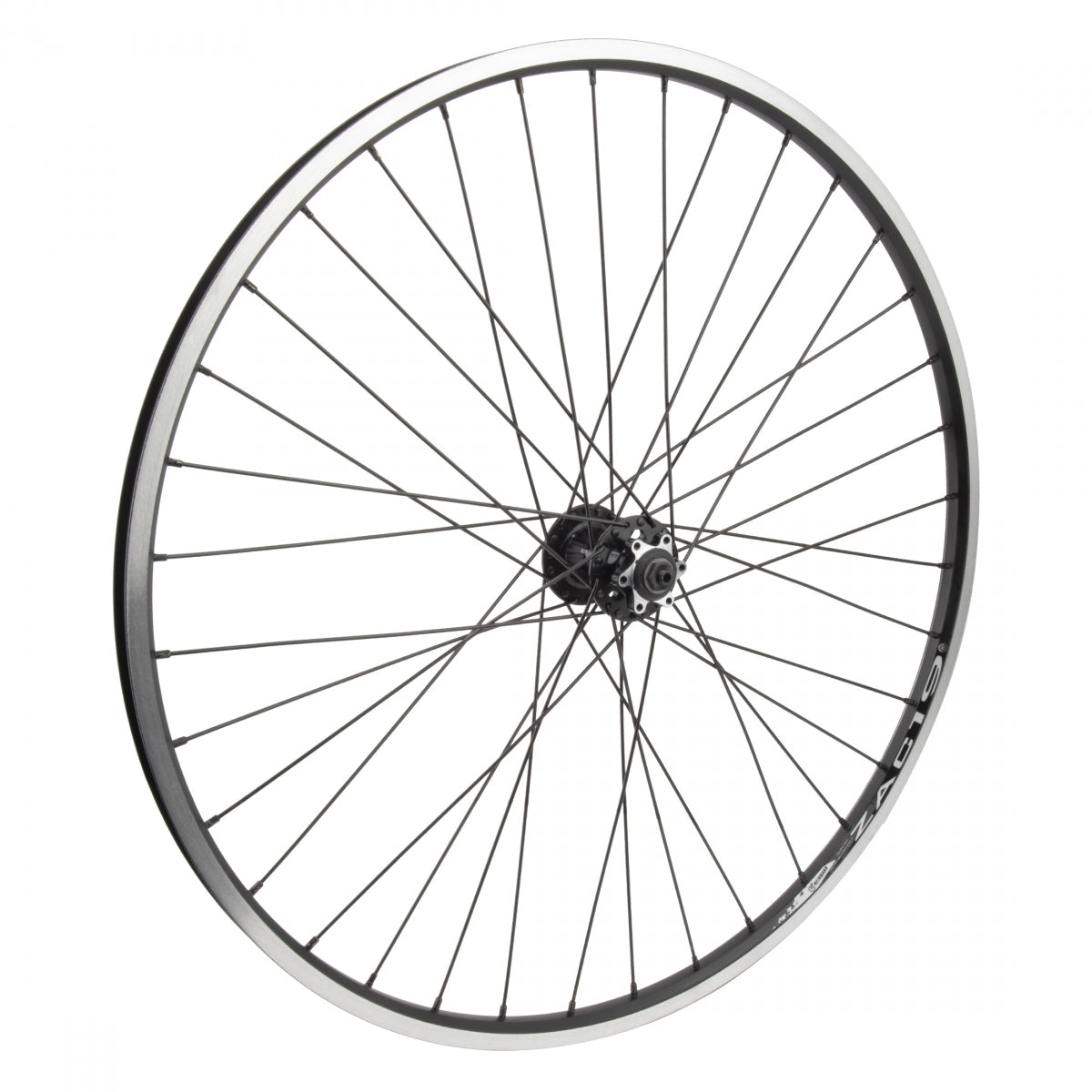 WheelMaster 700C/29" Weinmann ZAC19 Alloy Hybrid/Comfort Disc Front Bicycle Wheel, Black Double Wall Machined Sidewall Rim, 36 Spoke, QR