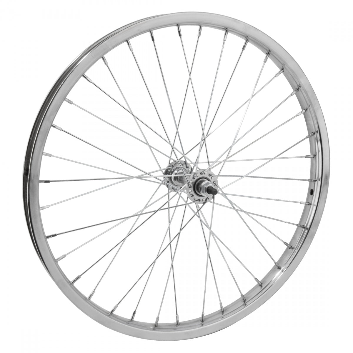 WheelMaster 20" Wheel Master Steel 1.75 Steel Juvenile Front Bicycle Wheel, Chrome Single Wall Rim, 36 Spoke
