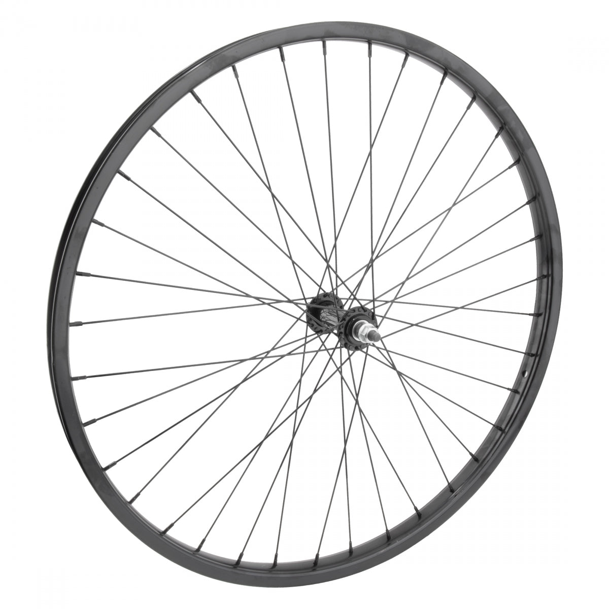 WheelMaster 26" Wheel Master Steel 1.75 Steel Cruiser/Comfort Front Bicycle Wheel, Black Single Wall Rim, 36 Spoke