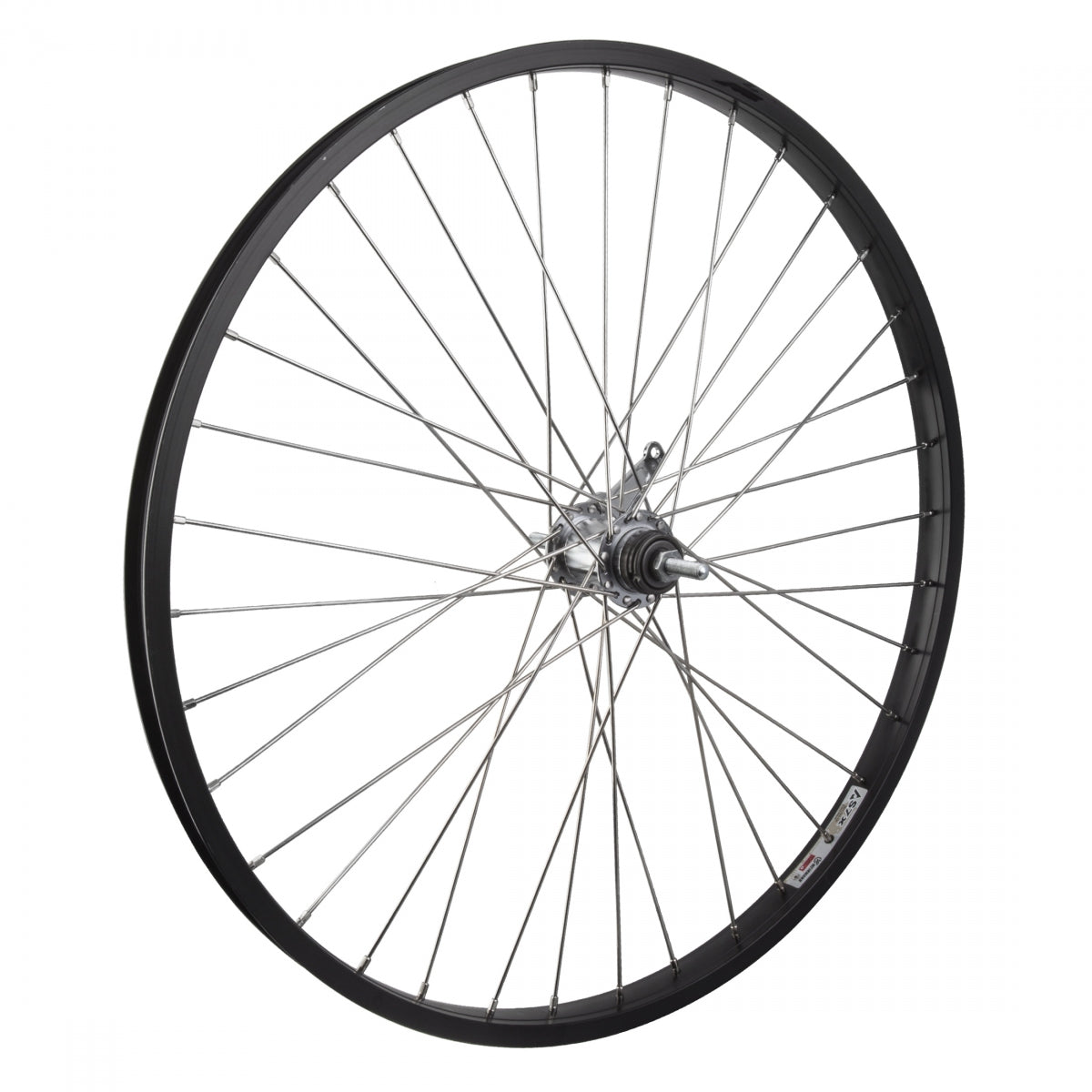 WheelMaster 26" Weinmann AS7X Alloy Cruiser/Comfort Rear Bicycle Wheel, Black Single Wall Machined Sidewall Rim, 36 Spoke